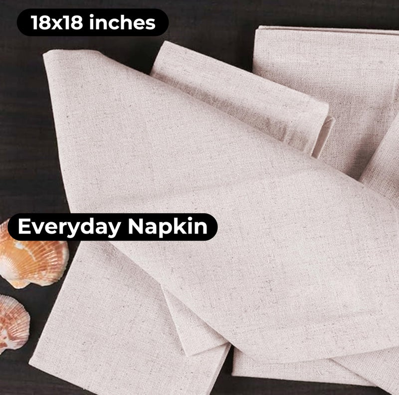 Bedding Craft Linen Flax Cotton Cloth Dinner Napkins Set of 12 â€“ 18x18 Natural Hemstitched Reusable Fabric Napkins for Weddings, Parties, Dinners & Table DÃ©cor â€“ Elegant & Durable - Image 4